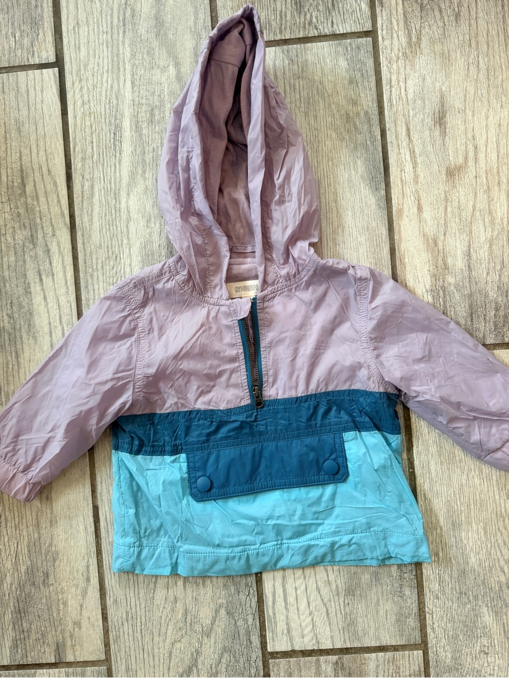 Gymboree Colorblock Hooded Windbreaker - Lavender, Teal & Aqua
